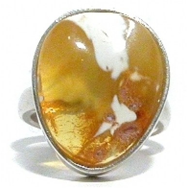 Baltic amber and silver ring 2