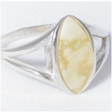 Baltic amber and silver ring