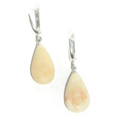 Amber and silver earrings