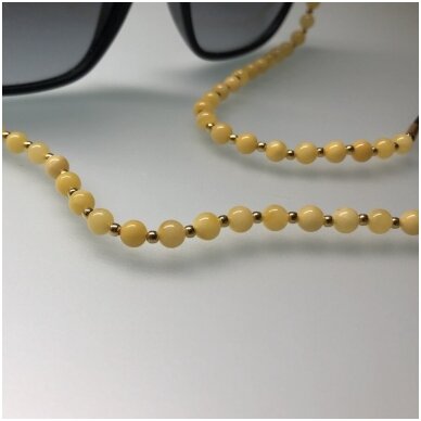 Eyeglass chain with yellow amber   3