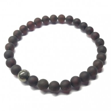 Dark Cherry colour amber bracelet 2