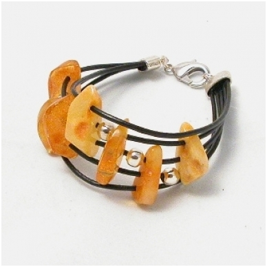Bracelet with amber "Melody" 3 units