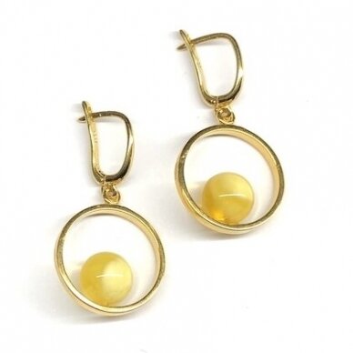 Gold plated silver earing's with amber