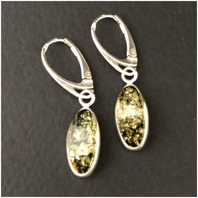 Earings from green amber