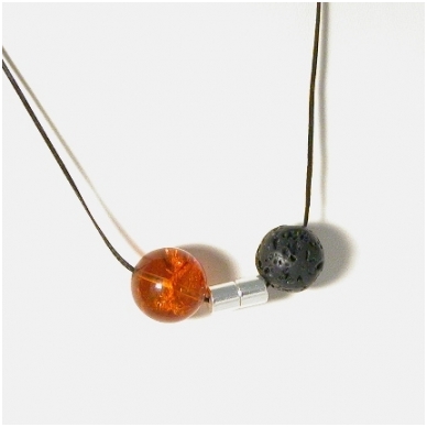 Amber and lava pendant "Energy harmonizing" 4