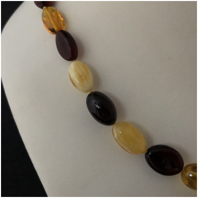 Yellow, brown and white amber necklace 2