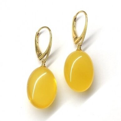 Yellow amber earings/ gold plated silver