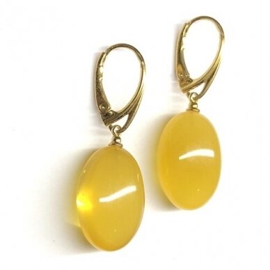 Yellow amber earings/ gold plated silver 2