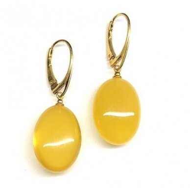 Yellow amber earings/ gold plated silver 3