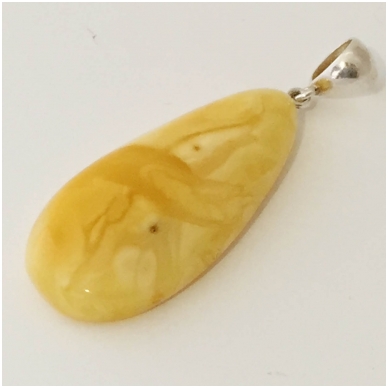 Yellow and white amber pendant