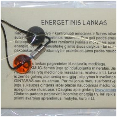 Amber and lava pendant "Energy harmonizing" 5