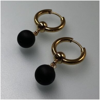 Black amber earings 3