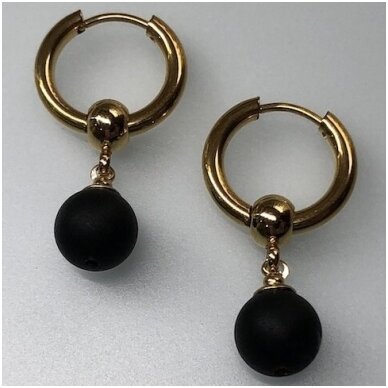 Black amber earings 4