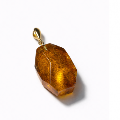 Honey amber pendant with gold-plated silver 2 Honey amber pendant with gold-plated silver 2