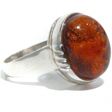 Amber and silver ring Amber and silver ring