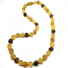 Free form amber necklace " Sea pebbles"