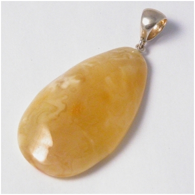 Yellow white amber pendant