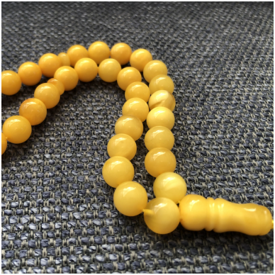 Egg yolk colour amber prayer beads