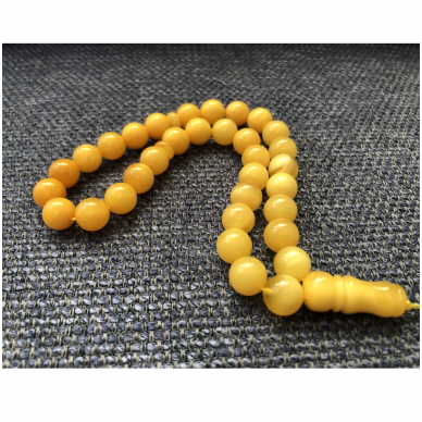 Egg yolk colour amber prayer beads 2