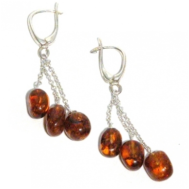 Amber and silver earrings