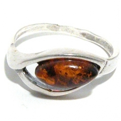 Amber and silver ring 2
