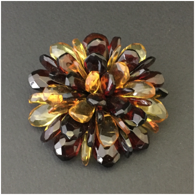 Brooch - pendant amber flower