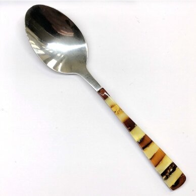 Spoon decorated with amber