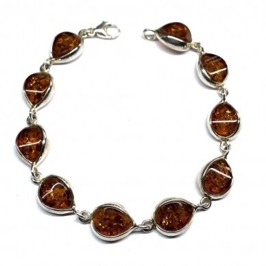 Silver bracelet with cognac amber 3