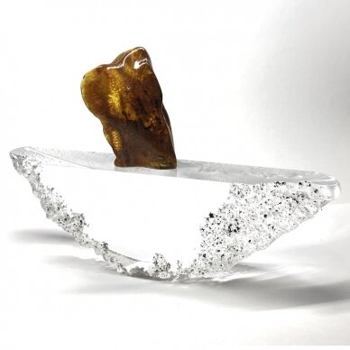 Glass sailboat with amber