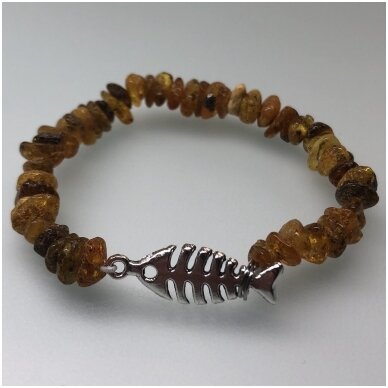 Amber bracelet for kids "Fish"