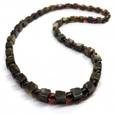 Dark and Cherry amber necklace for man 2