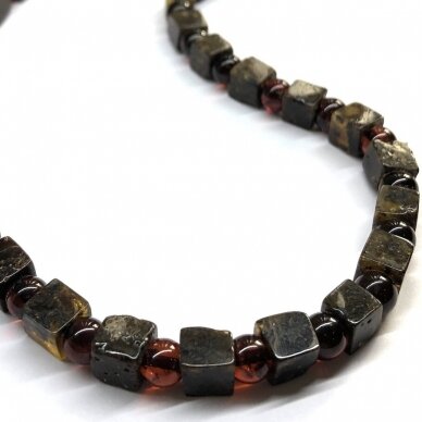Dark and Cherry amber necklace for man 3